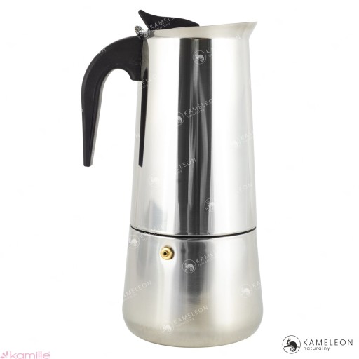 KAWIARKA METALOWA EKSPRES DO KAWY KAFETERKA 450ml stalowa srebrna 9 filiżan