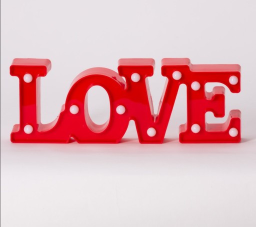 LITERY LITERKI LED ŚWIECĄCE BIAŁE LOVE 3D 10.5CM