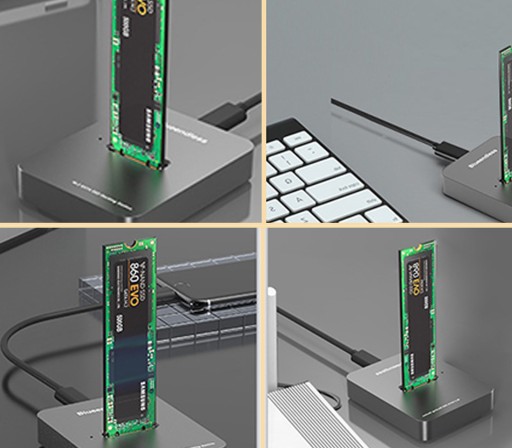 ДОКЦИЯ SSD КАРМАННЫЙ НАКОПИТЕЛЬ M.2 NVME/SATA USB-C 3.1 АДАПТЕР ВНЕШНЕЙ СТАНЦИИ