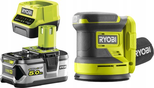 RYOBI SZLIFIERKA MIMOŚRODOWA 18V 125mm RROS18 +5Ah