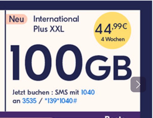 Карта Lycamobile DE SIM Internet International Plus XXL 150 ГБ