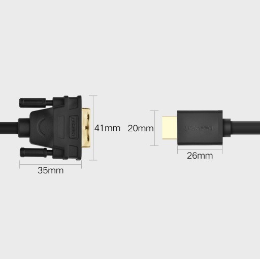 ЗЕЛЕНЫЙ КАБЕЛЬ HDMI-DVI 4K 60Гц 1М ДВУНАПРАВЛЕННЫЙ ПРОЧНЫЙ
