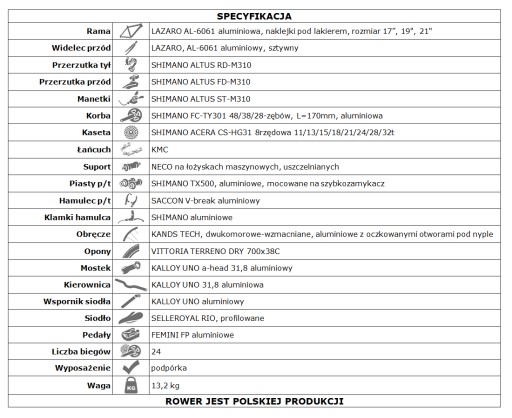 LAZARO AERO V1 FITNES GRAVEL 28 SOLID МУЖЧИНЫ