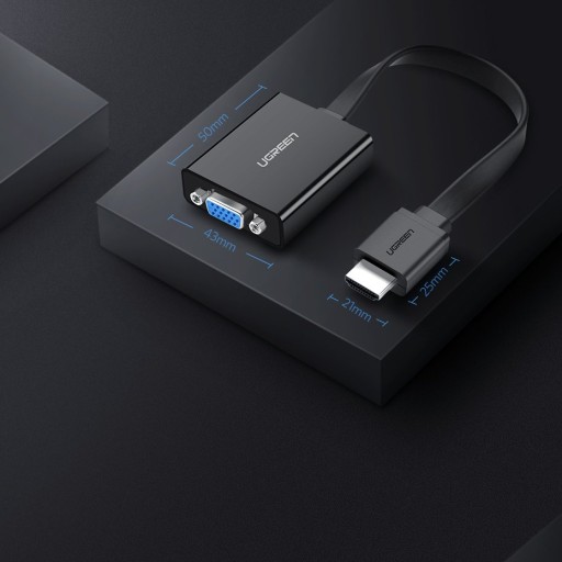 АДАПТЕР UGREEN АДАПТЕР HDMI НА VGA РАЗЪЕМ MICRO USB MINIJACK 3,5 ММ