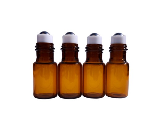 Butelka szklana roll-on czarna nakrętka 3ml 4x roll on