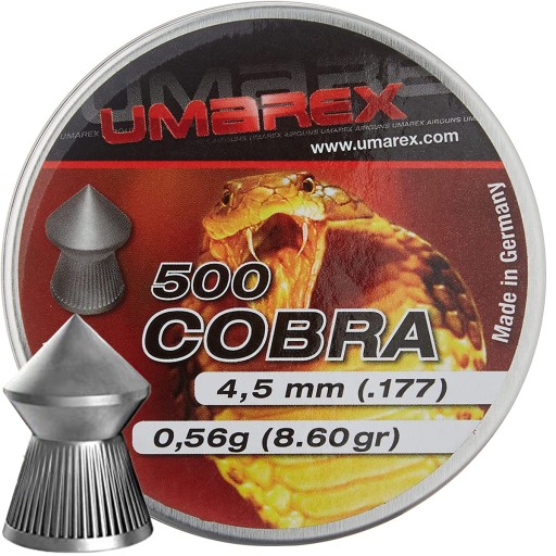 Пули для пневматического оружия 4,5 мм UMAREX Cobra Pointed Ribbed Hammer 500 шт.
