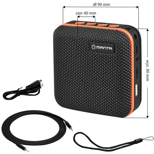 Портативный беспроводной динамик BLUETOOTH с радиоприемником MANTA SPK01GO MP3 USB FM