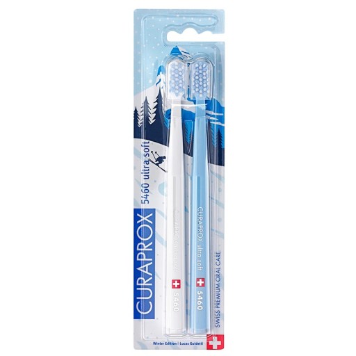 Зубная щетка Curaprox CS 5460/ЗИМА бело-синяя/2 шт.