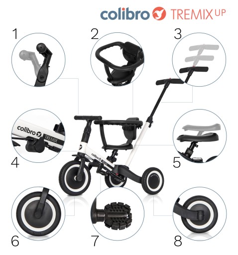 Детский трехколесный беговел PUSH TREMIX UP 6в1 3 КОЛЕСА ДО 25 КГ