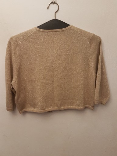 JASPER CONRAN SWETER CARDIGAN SWETR ZŁOTY OVERSIZE R.S\M BOLERKO