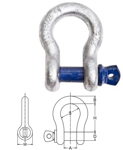 Дужка скоба Omega 6.5T Ввертный штифт BW 6500кг