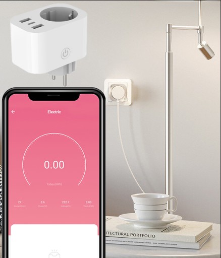 Умная розетка Wi-Fi Tuya с USB-зарядкой