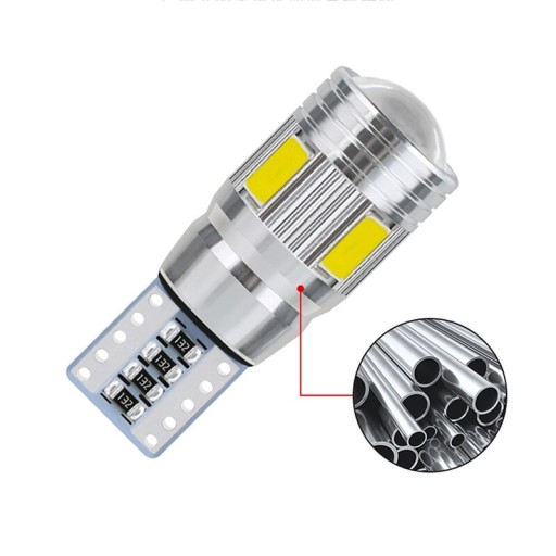 СВЕТОДИОДНАЯ ЛАМПОЧКА 6 SMD 5630 W5W T10 ЛИНЗА CANBUS x10