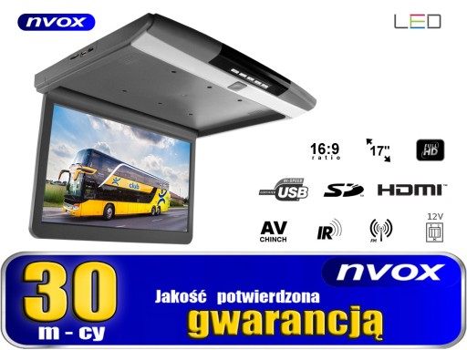 РАСШИРЯЕМЫЙ АВТОМОБИЛЬНЫЙ МОНИТОР 17 ДЮЙМОВ, 12 В, USB AV