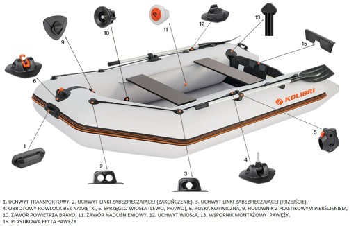 ТУРИСТИЧЕСКИЙ РЫБАЛОЧНЫЙ ПУНТОН КОЛИБРИ KM-330 AIRDECK GREEN