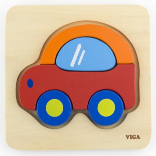 Drewniane Pierwsze puzzle maluszka Viga 50172 auto