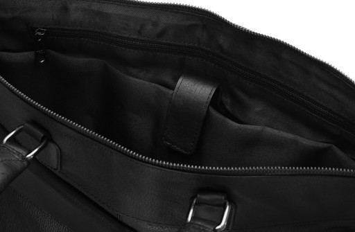 Torba na laptopa skórzana męska czarna na ramię A4