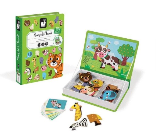 Магнитный пазл Magnetibook Animals для детей от 3 лет, Janod