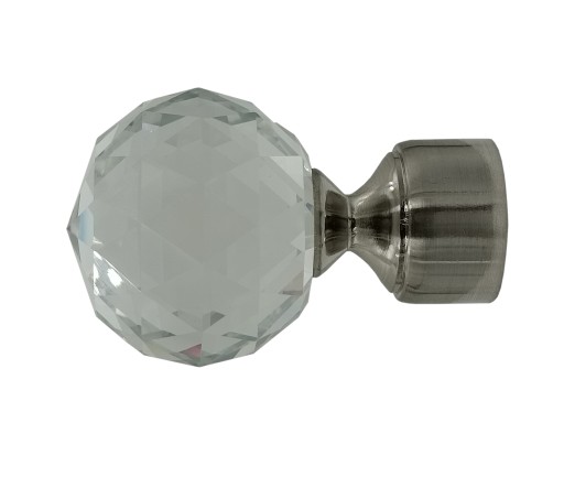 KOŃCÓWKA CRYSTAL KPL 2 szt. do Karnisza fi 19 Nikiel