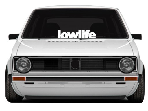 Наклейка LOW LIFE xl на заднее лобовое стекло автомобиля