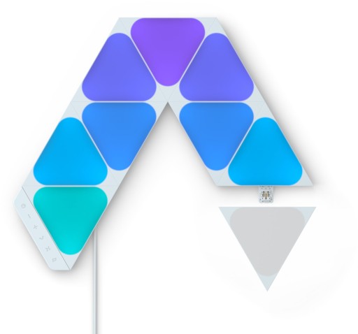 Стартовый комплект Nanoleaf Shapes Mini Triangles с 9 контроллерами световых панелей