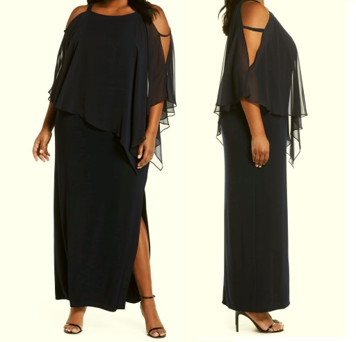 PLUS SIZE LINE Макси с накидкой, размеры 44 - 60