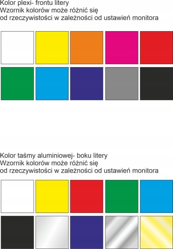 Litery Świetlne led 