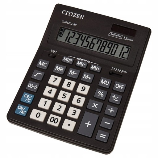 Калькулятор офисный большой черный Citizen CDB1201 12-значный Citizen CDB-1201