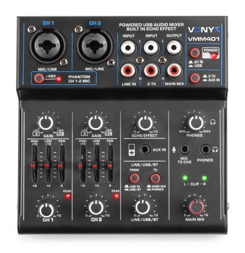 VMM401 4-канальный USB-микшер Vonyx