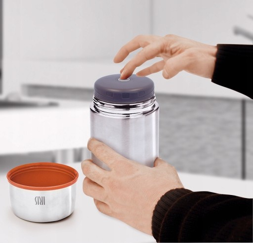 MARKOWY TERMOS OBIADOWY POJEMNIK ŻYWNOŚĆ ZUPĘ 750 ml INOX TRZYMA DO 9h IR