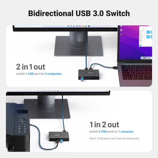 Switch przełącznik KVM USB 3.0 1 x 2 komputery