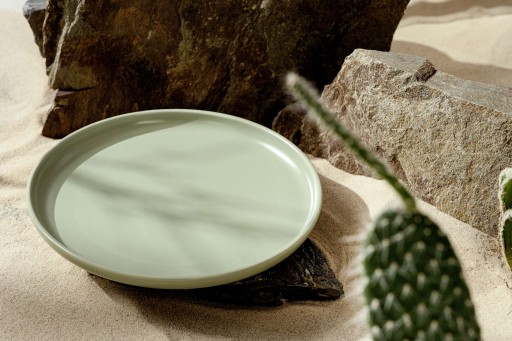 ZESTAW TALERZY TALERZ DESEROWYCH 6SZT. 20 CM KONSIMO VICTO PISTACJOWY MAT
