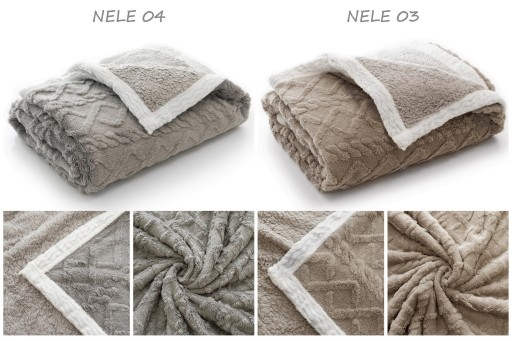 GRUBY KOC wytłaczany na łóżko miękki baranek mikrofibra SHERPA 200x230