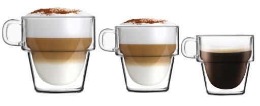 3x2 ZESTAW SZKLANKI TERMICZNE SENSO ESPRESSO LATTE KAWY FILIŻANKI PODWÓJNE