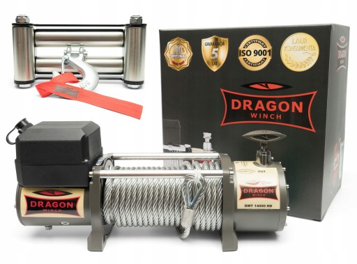 ЛЕБЕДКА DRAGON 6.4/13T 14000HD ЭВАКУАТОР 12В + РЕМНИ