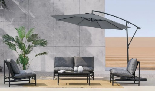 PARASOL OGRODOWY BOCZNY NA WYSIĘGNIKU DUŻY WISZĄCY SKŁADANY NA KORBKĘ 300cm