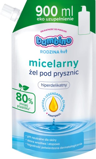 Мицеллярный гель для душа BAMBINO FAMILY, 3 x 900 мл