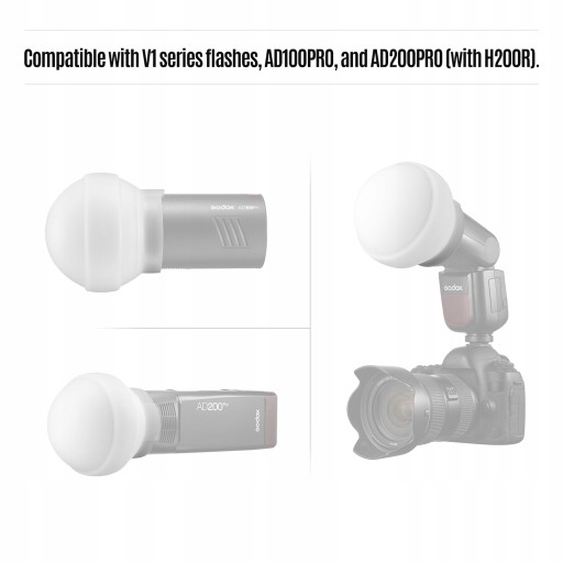 Godox AK-R22 Складной силиконовый куполообразный диффузор