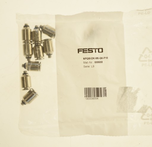 Złączka wtykowa prosta metalowa FESTO NPQM-DK-M5-Q6-P10 M5-6