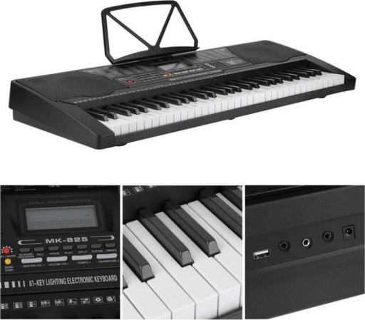 ORGANY ELEKTRONICZNY Z FUNKCJĄ NAUKI GRY KEYBOARD +STATYW