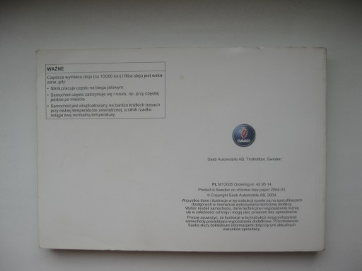 SAAB 95 YS3E Польское руководство Saab 9-5 I 97-05