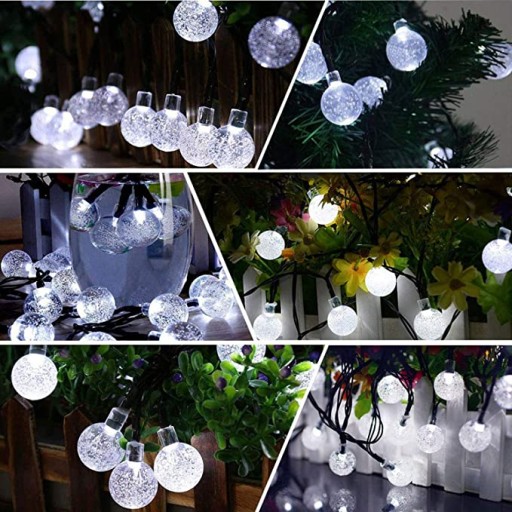 СОЛНЕЧНЫЕ САДОВЫЕ ЛАМПЫ GIRLANDA 100LED, 12m COLD