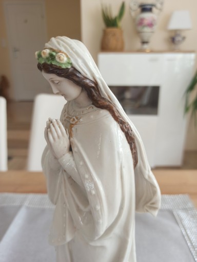 Matka Boska Maria Duża porcelanowa figurka XIX w.