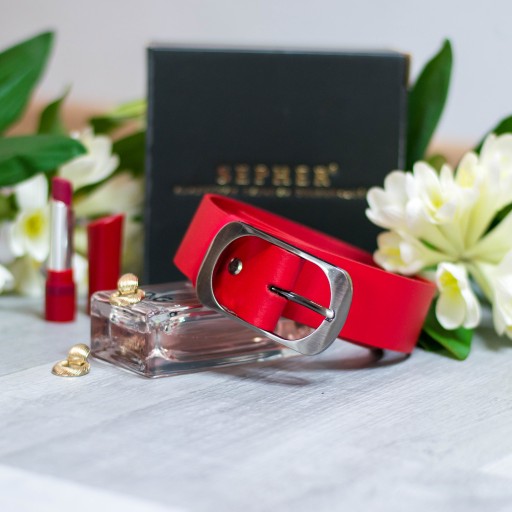 Ремень SEPHER Classic кожаный 4см J. RED |100