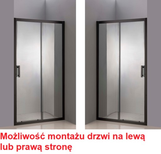 ! Czarne BLACK PRZESUWNE Drzwi 95 cm reg. 94-97cm