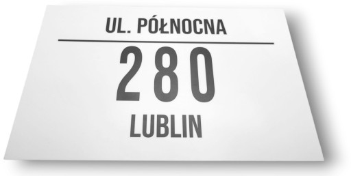 BIAŁA TABLICA ADRESOWA TABLICA Z NUMEREM DOMU NUMER DOMU 32x21cm