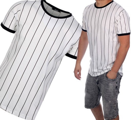 ФУТБОЛКА МУЖСКАЯ, ФУТБОЛКА В ПОЛОСКУ, БЕЛАЯ TS2237_XXL