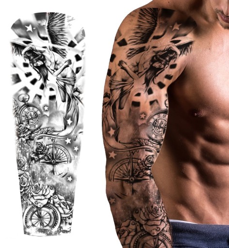 PREMIUM TATUAŻ RĘKAW Sleeve Kawalerski TATUAŻE Wzory 1szt. Realny D0388