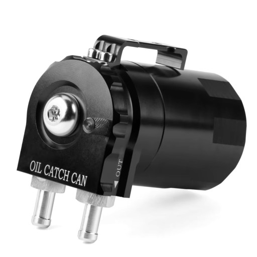 OIL CATCH TANK BLACK — масляный сепаратор, комплект с фильтром, патрубки 10 и 15 мм, 3Ccc