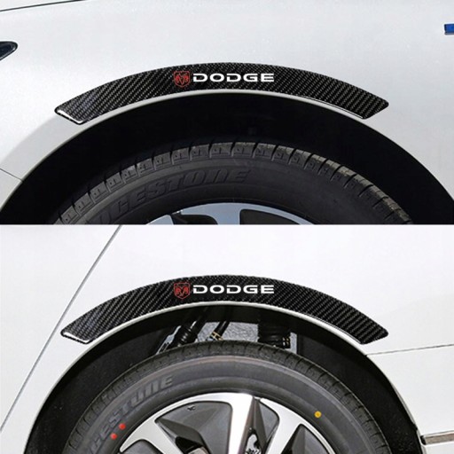 4 наклейки на боковые колеса автомобиля Dodge